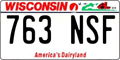 WI license plate 763NSF