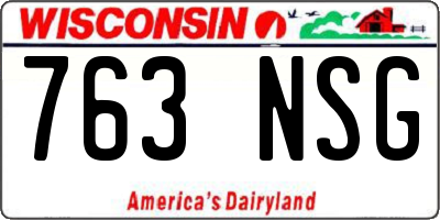 WI license plate 763NSG