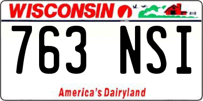 WI license plate 763NSI