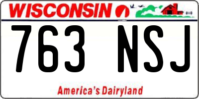 WI license plate 763NSJ