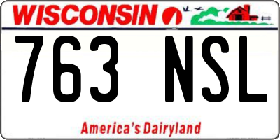 WI license plate 763NSL