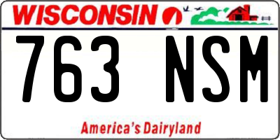 WI license plate 763NSM
