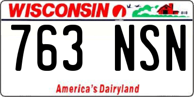WI license plate 763NSN