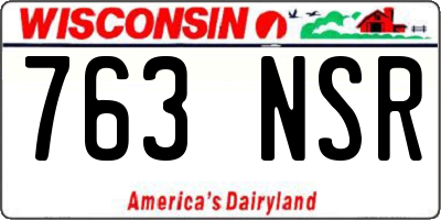 WI license plate 763NSR