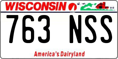 WI license plate 763NSS