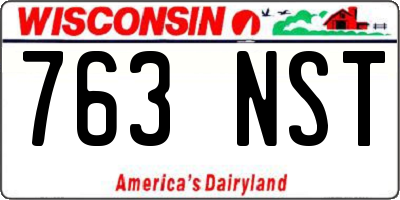 WI license plate 763NST