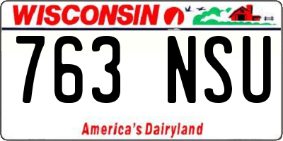 WI license plate 763NSU