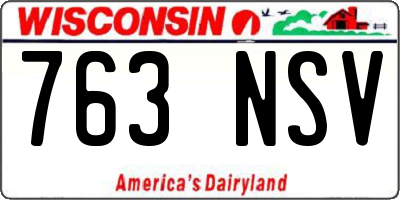 WI license plate 763NSV