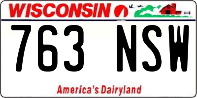 WI license plate 763NSW