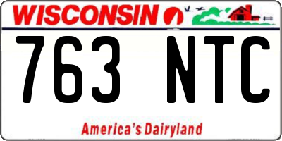 WI license plate 763NTC
