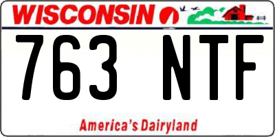 WI license plate 763NTF