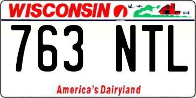 WI license plate 763NTL