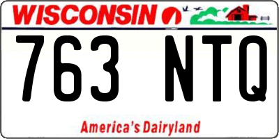 WI license plate 763NTQ