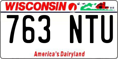 WI license plate 763NTU