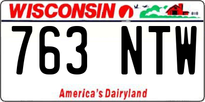 WI license plate 763NTW
