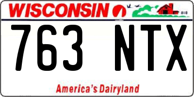 WI license plate 763NTX