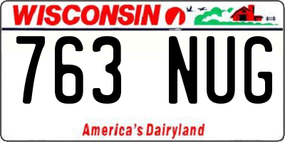 WI license plate 763NUG