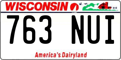 WI license plate 763NUI