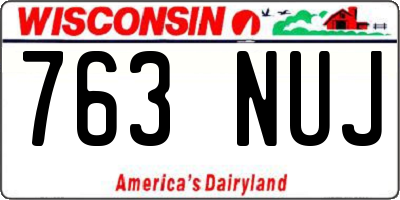 WI license plate 763NUJ