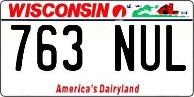 WI license plate 763NUL