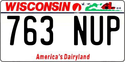 WI license plate 763NUP