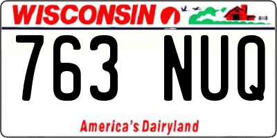 WI license plate 763NUQ