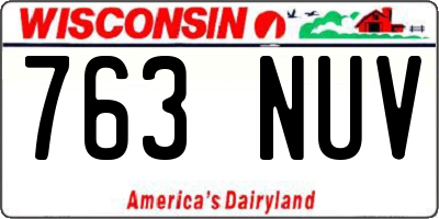 WI license plate 763NUV