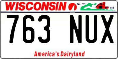 WI license plate 763NUX