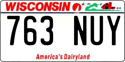 WI license plate 763NUY