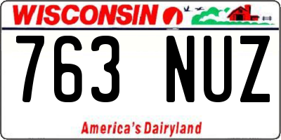 WI license plate 763NUZ