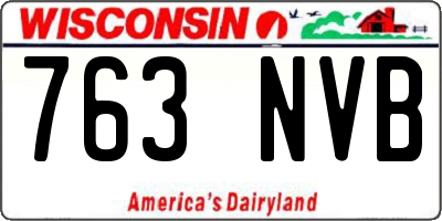 WI license plate 763NVB