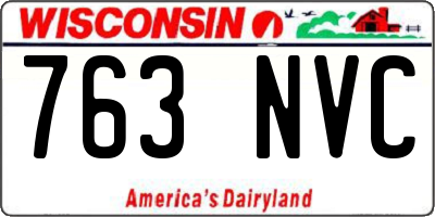 WI license plate 763NVC