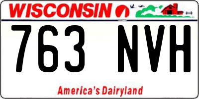 WI license plate 763NVH