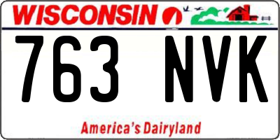 WI license plate 763NVK