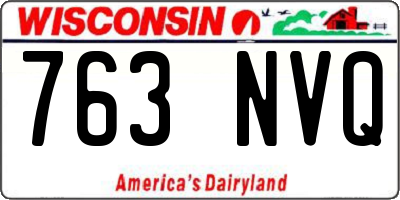 WI license plate 763NVQ