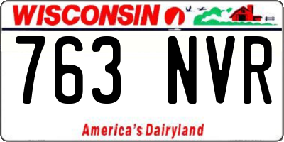 WI license plate 763NVR