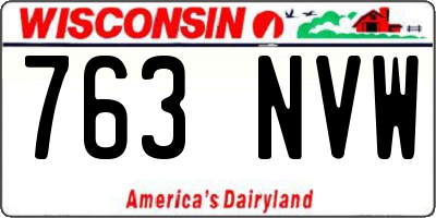 WI license plate 763NVW