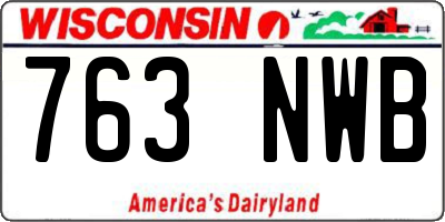 WI license plate 763NWB