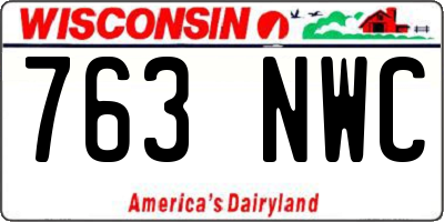 WI license plate 763NWC