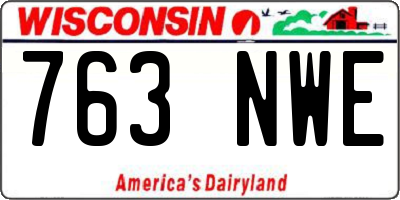 WI license plate 763NWE