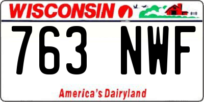 WI license plate 763NWF