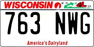 WI license plate 763NWG