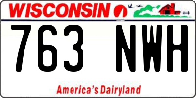WI license plate 763NWH