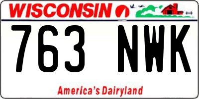 WI license plate 763NWK
