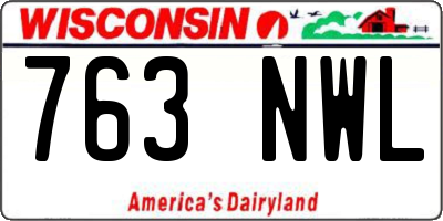 WI license plate 763NWL