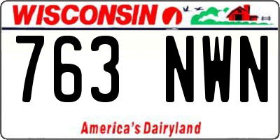 WI license plate 763NWN