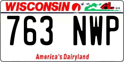 WI license plate 763NWP