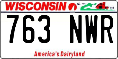 WI license plate 763NWR