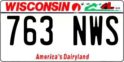 WI license plate 763NWS
