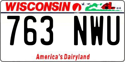 WI license plate 763NWU
